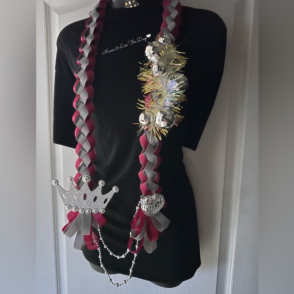 Disco Ball Birthday or Graduation Lei Senior Grad Anniversary Sports Team Themed